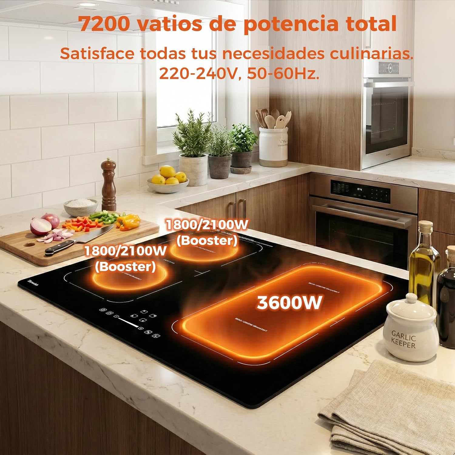 Detalle 2 de Topwish Plaque Induction 4 Fuegos: placa a inducción integrada 60 cm con zonas flexibles y seguridad avanzada