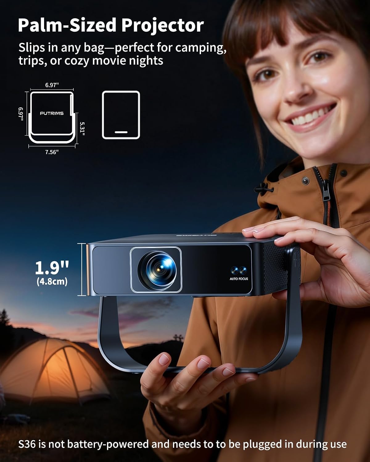 Detalle 2 de S36 Smart Mini Projector 1080P 📽