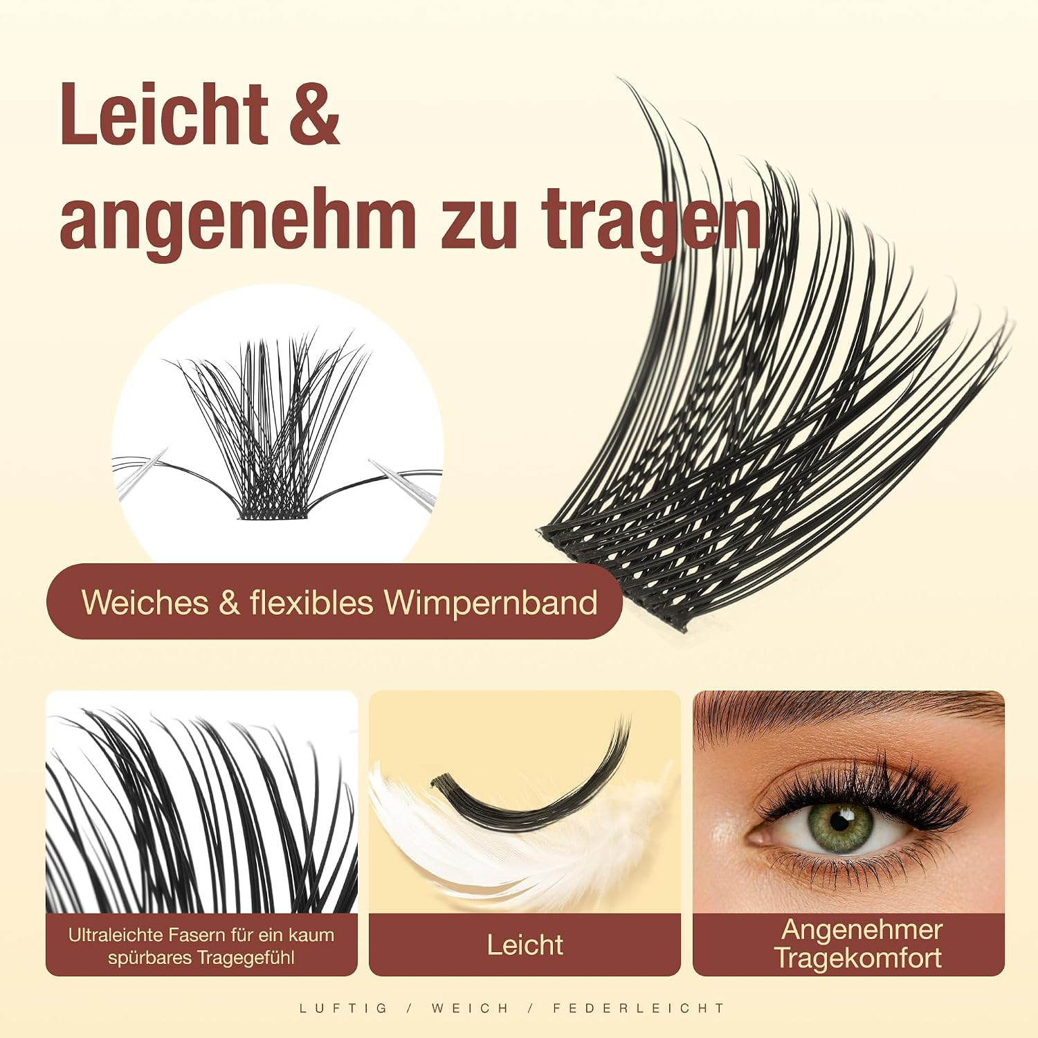 Detalle 2 de LASHVIEW Cluster-Wimpern-Set – DIY Volumen-Cluster-Wimpern 10–16 mm