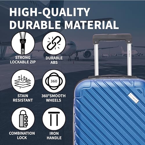Detalle de FLYMAX 29" Large Suitcase 4 Wheel Lightweight ABS Hard Shell with 100 Litre Capacity and 3‑Digit Lock