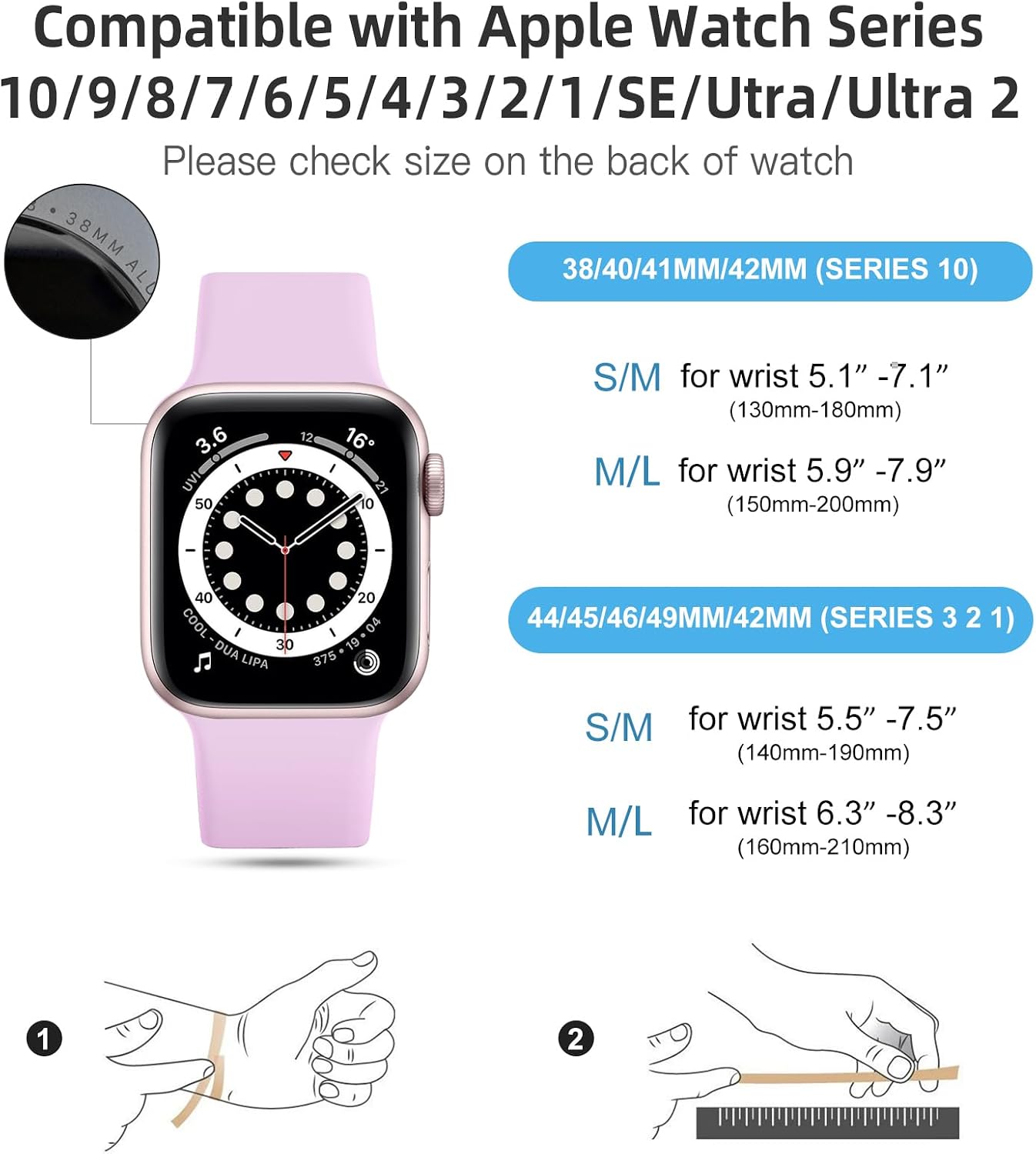 Thumbnail 4 de CeMiKa Compatible Apple Watch Strap Lavender 44mm