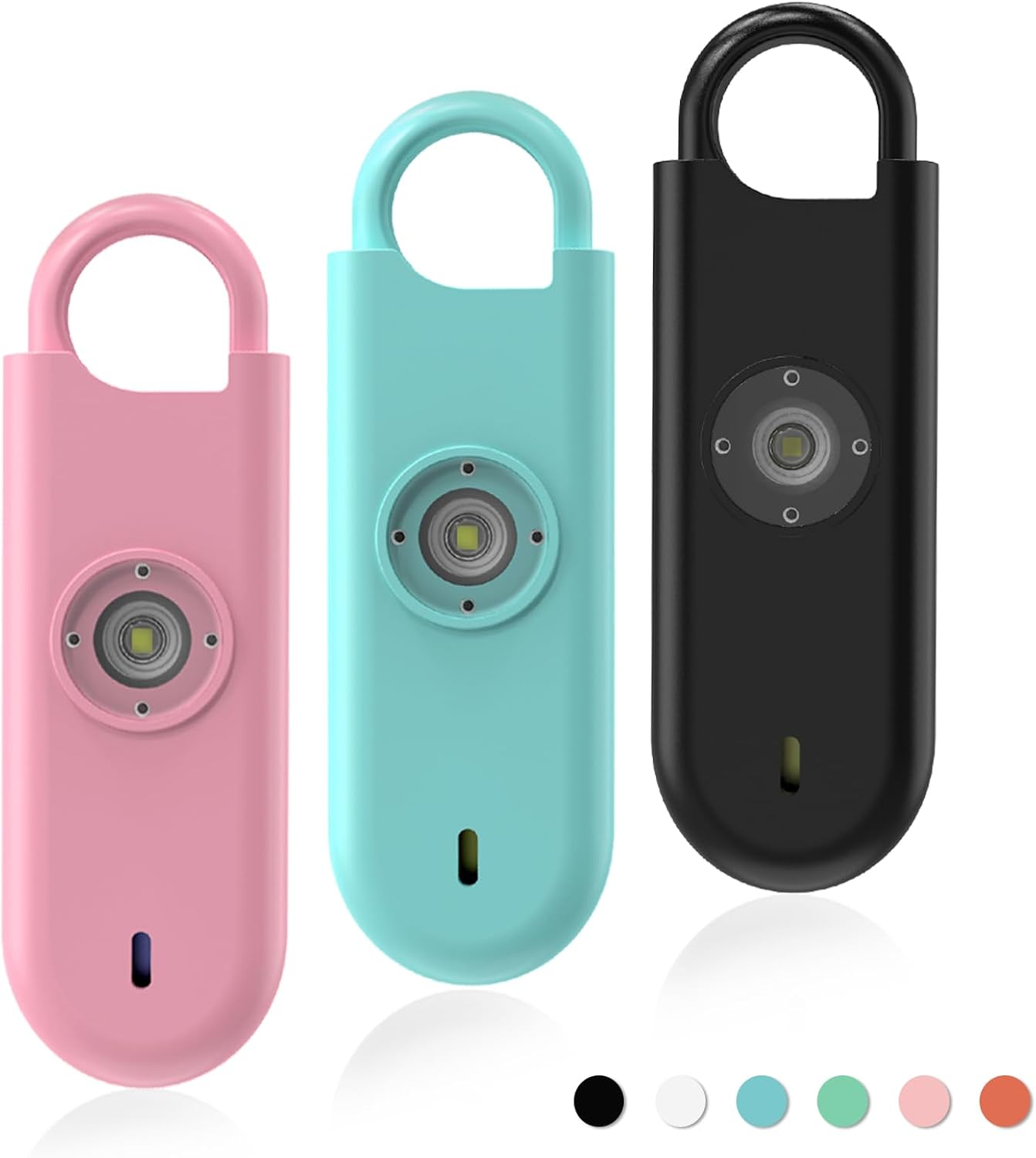 Detalle de Fauxomor Personal Safety Alarm for Women – 3 Pack (Pink, Blue & Black)