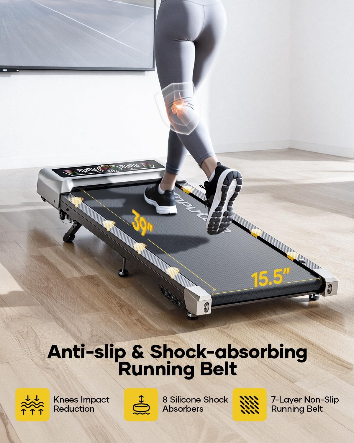 Thumbnail 6 de Walking Pad Treadmill with 3-Level Manual Incline