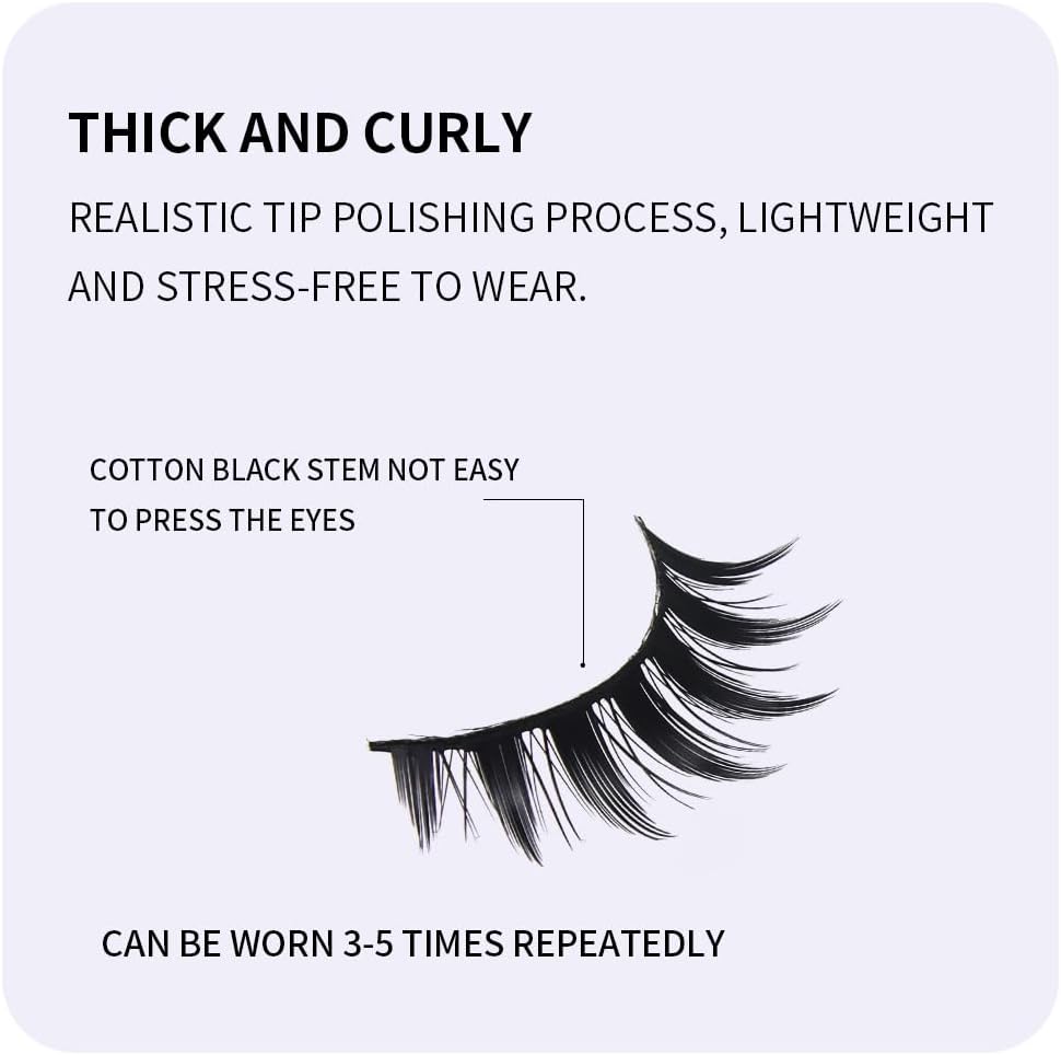 Detalle de AKARABEAUTYLASHES Ciglia Finte Naturali 7 Paia 3D – 3D-BN12