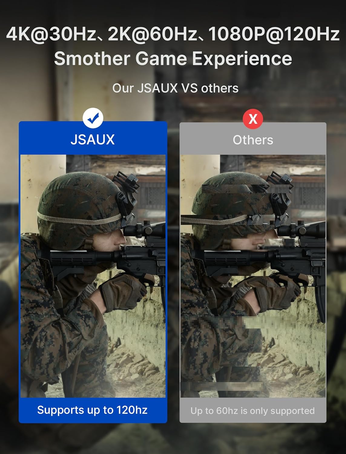 Thumbnail 1 de JSAUX 4K DisplayPort auf HDMI Kabel 1M – DP zu HDMI Kabel, unidirektional, 4K@30Hz