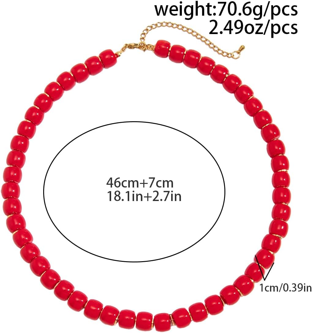 Thumbnail 5 de Impurain Chunky Beaded Necklace with Resin Elements
