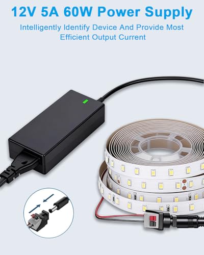 Detalle de Gotosome Netzteil 12V 5A 60W – robustes 12V-Netzteil für LED-Streifen, Monitor, NAS und mehr