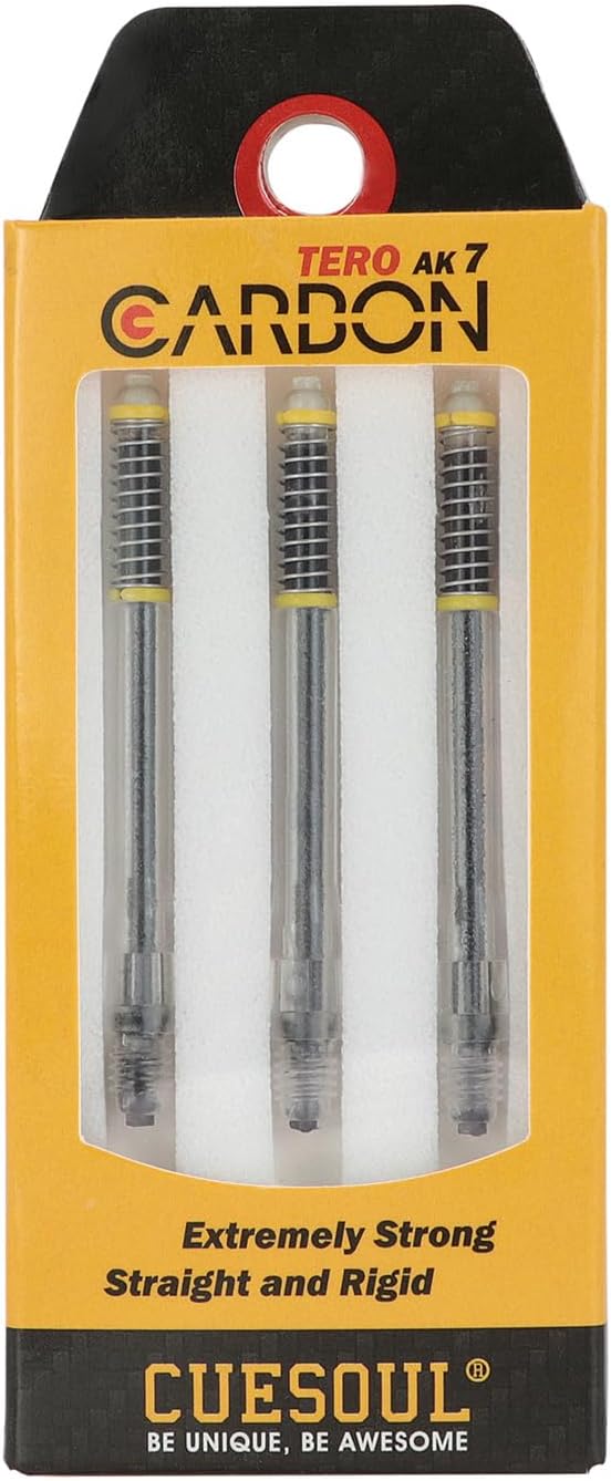 Detalle de CUESOUL TERO AK7 Carbon Dart Shafts (Stem, Built-in Spring) – Set of 3