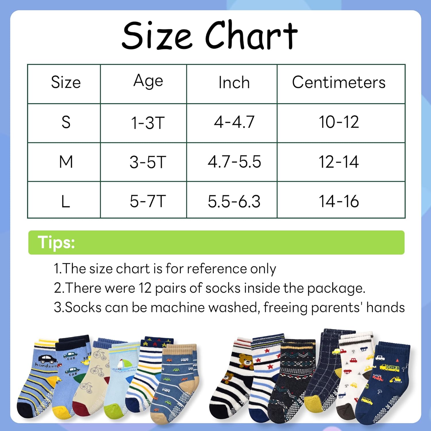 Thumbnail 6 de HYCLES Baby Grip Socks: 12-Pair Non-Slip Pack for 0–7 Years