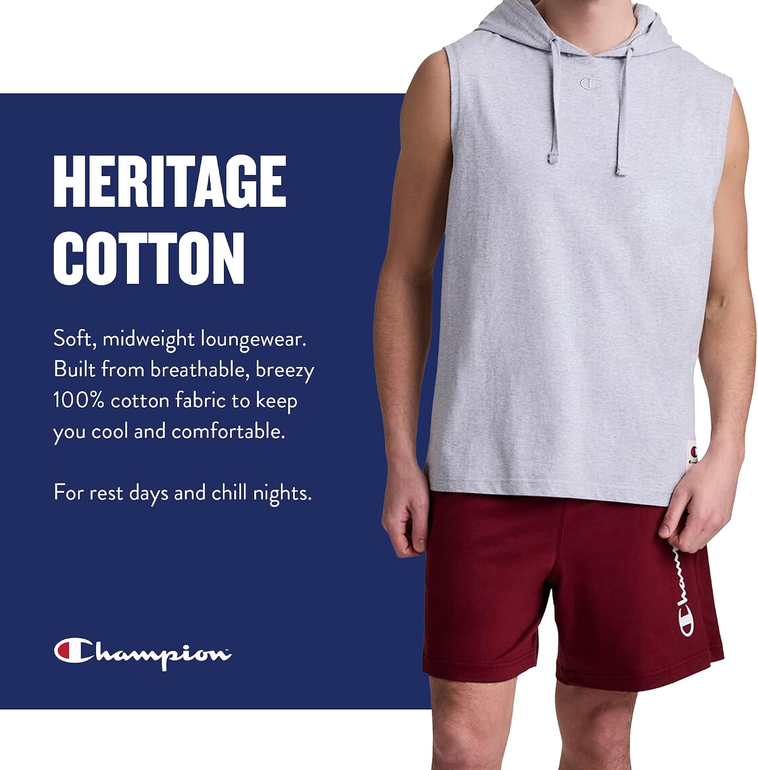 Detalle de Champion Men's Open-Bottom Lounge Pants, Standard Fit