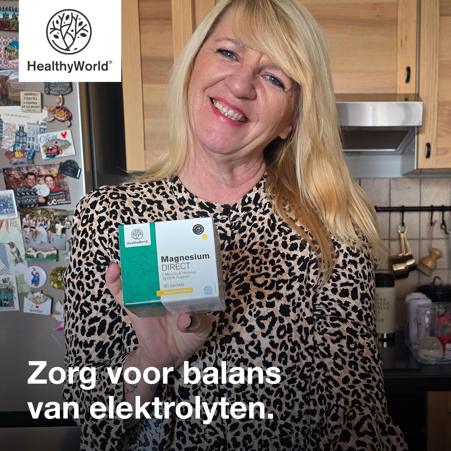 Detalle de HealthyWorld Magnesium DIRECT 400 mg met citraat en oxide, 30 zakjes