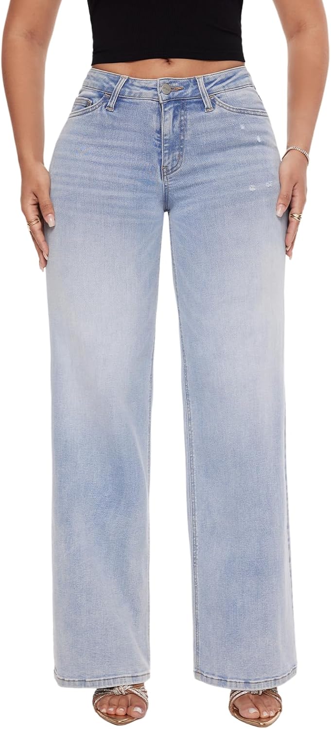 Detalle de ONESO Wide Leg Baggy Jeans with 31 in inseam