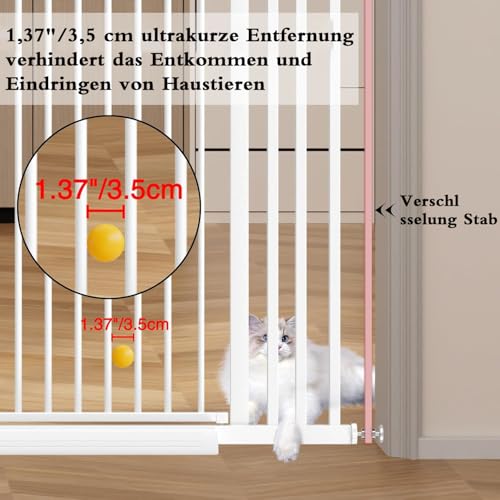 Detalle de Xifamniy 180 cm Türschutzgitter extra hoch – kippt nicht, ohne Bohren installierbar, für Katzen und Haustiere