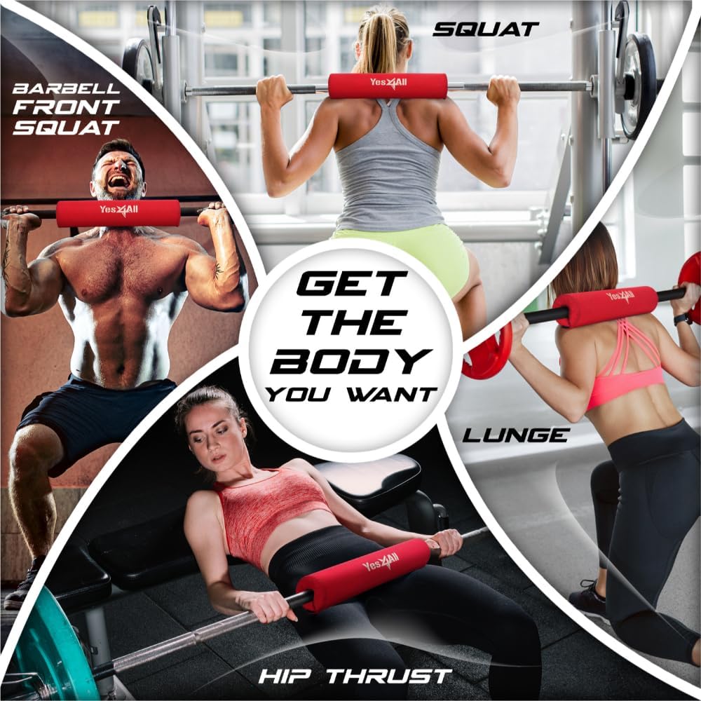 Detalle de Yes4All Barbell Pad with Nylon Cover for Hip Thrust, Squat and More – Extra Thick Cushion