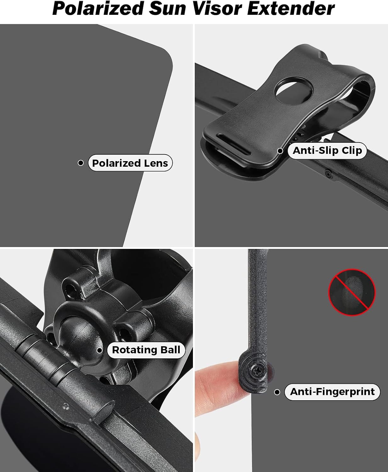 Detalle 2 de JOYTUTUS Polarized Car Sun Visor Extender, 2-Pack