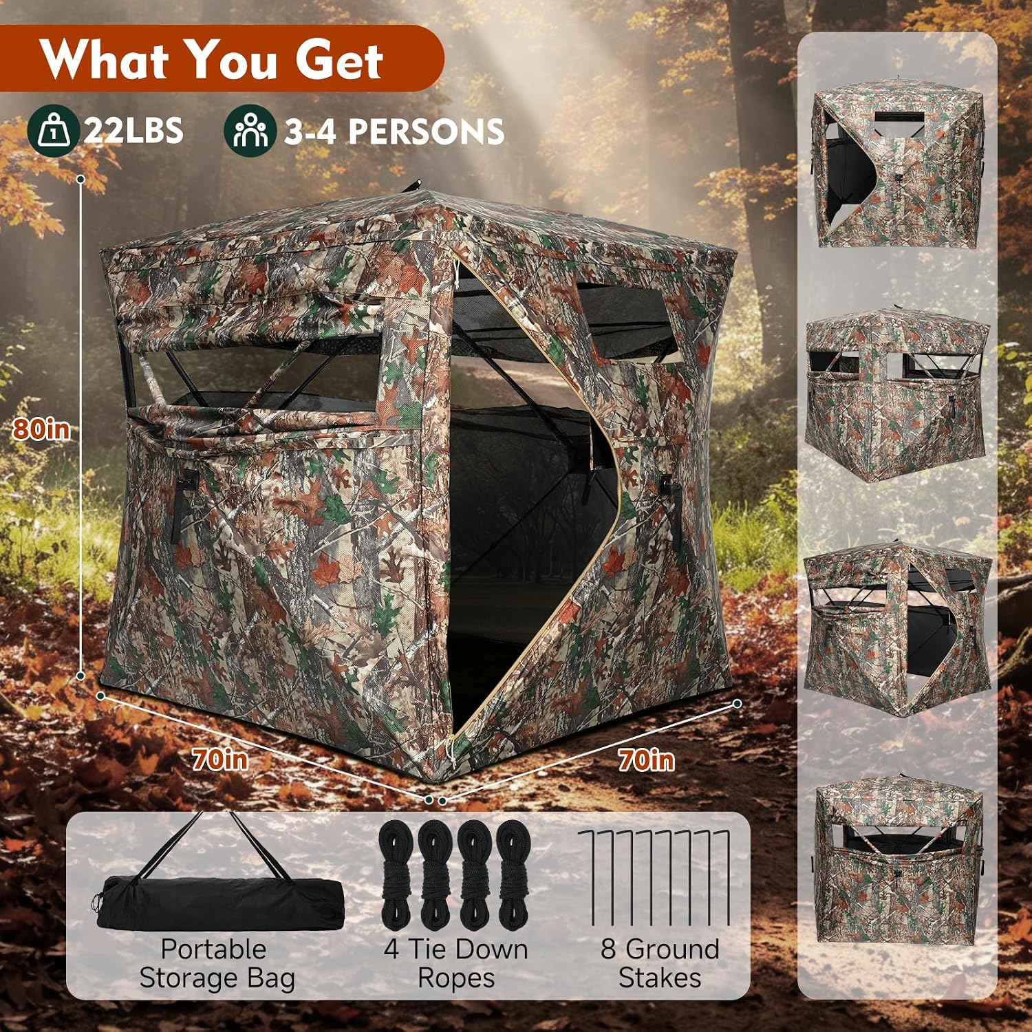 Thumbnail 5 de DUEYAGO Hunting Blind for 2–4 People