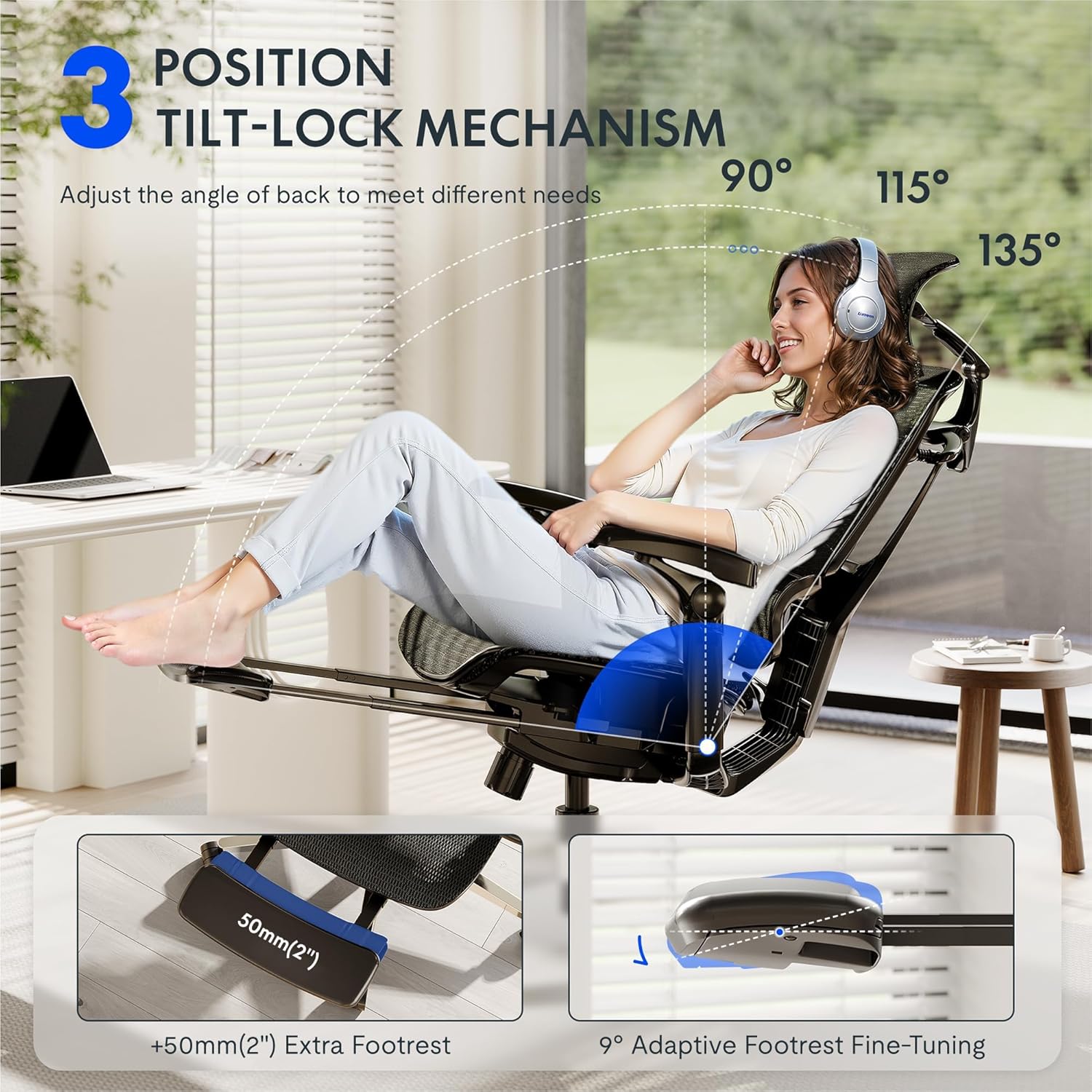 Thumbnail 3 de FLEXISPOT ErgoX Pro Ergonomic Office Chair