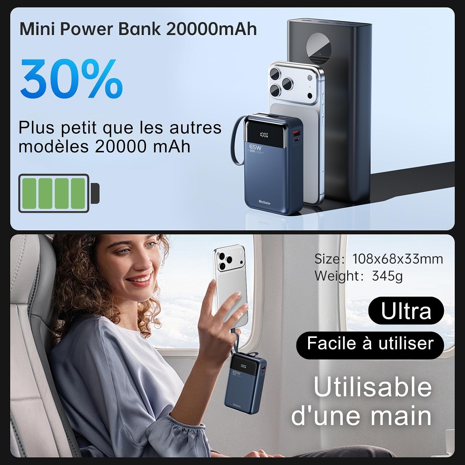 Thumbnail 4 de Hichain 20000mAh Batterie externe 65W