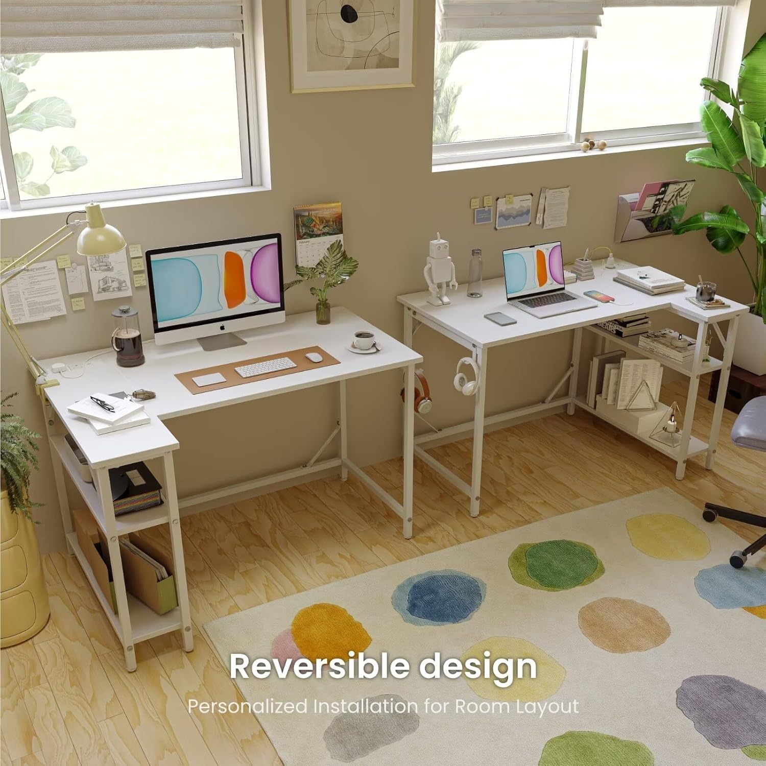 Detalle 2 de DOMSHOCT Small L Shaped Gaming Desk 100x70cm