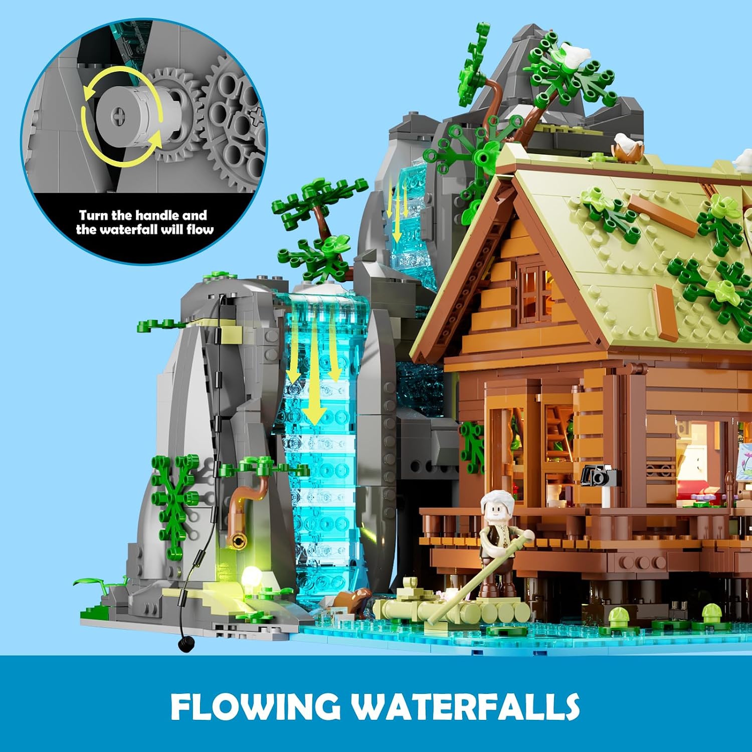 Detalle 2 de Lumibricks Waterfall-Cabin 2539-piece building bricks set 🧩