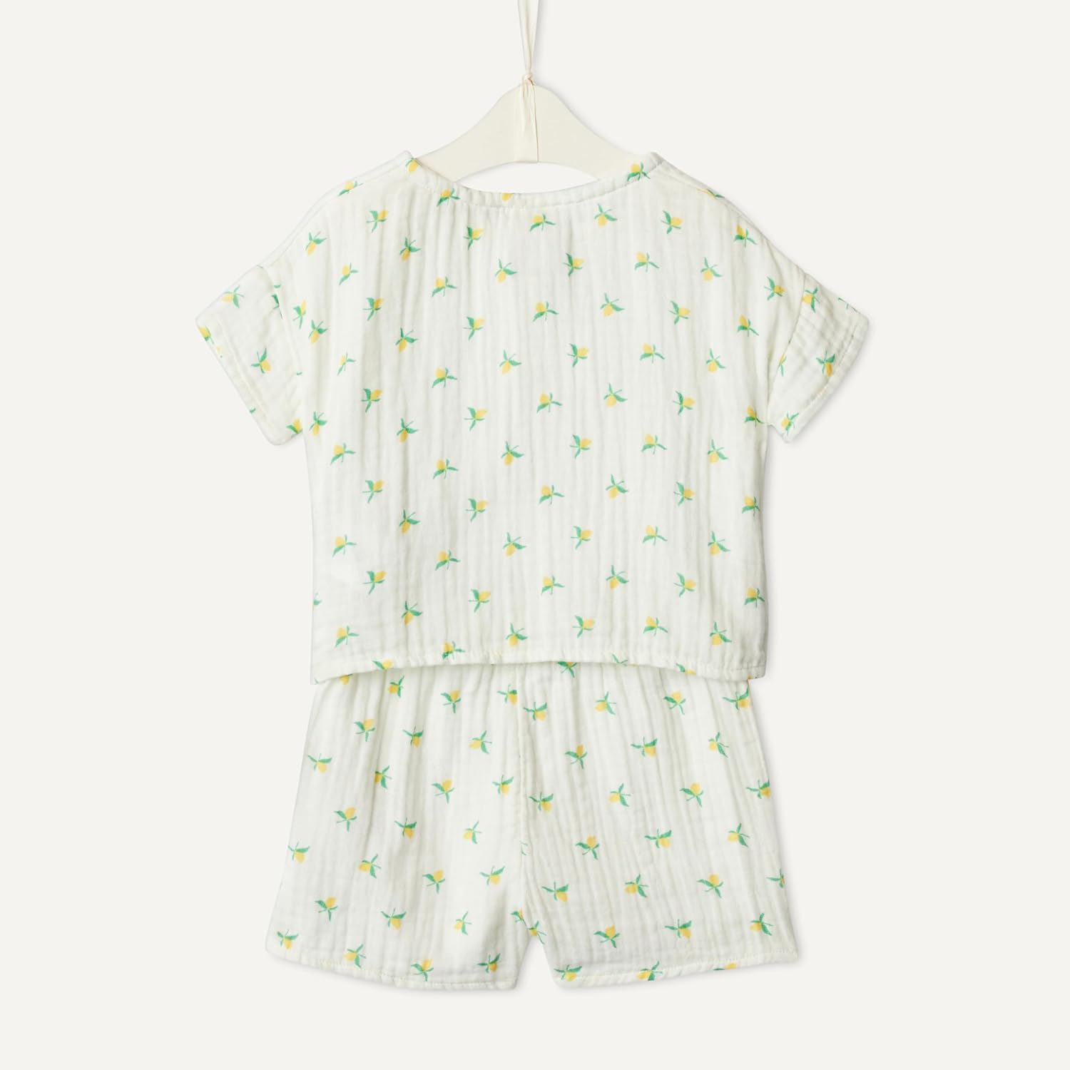 Detalle de Amazon Essentials x Sofia Grainge Unisex Baby Spielset aus Baumwollgaze: Hemd und Shorts