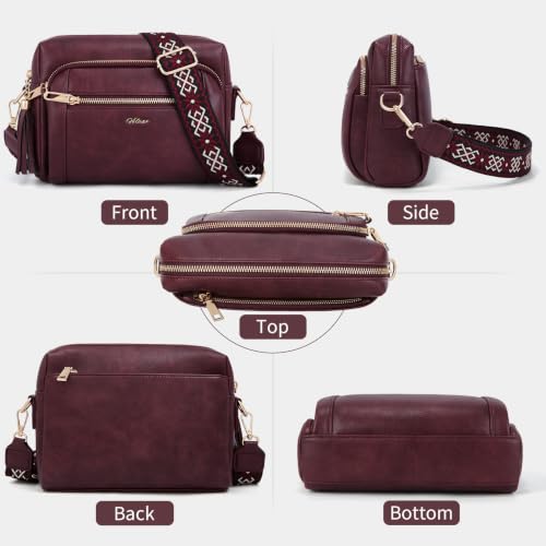Thumbnail 6 de HILAEX Cross-Body Bag for Women, 4 Zip Compartments and Adjustable Strap