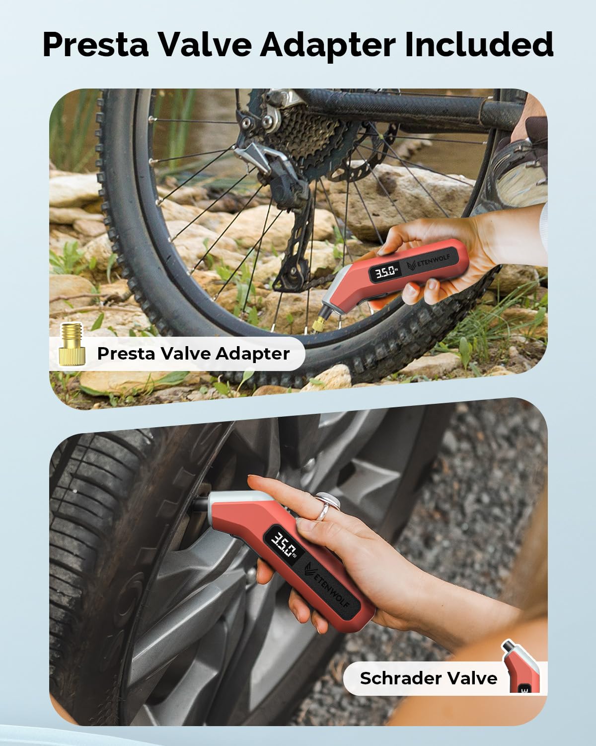 Thumbnail 6 de ETENWOLF T300 Plus 200 PSI Digital Tire Gauge