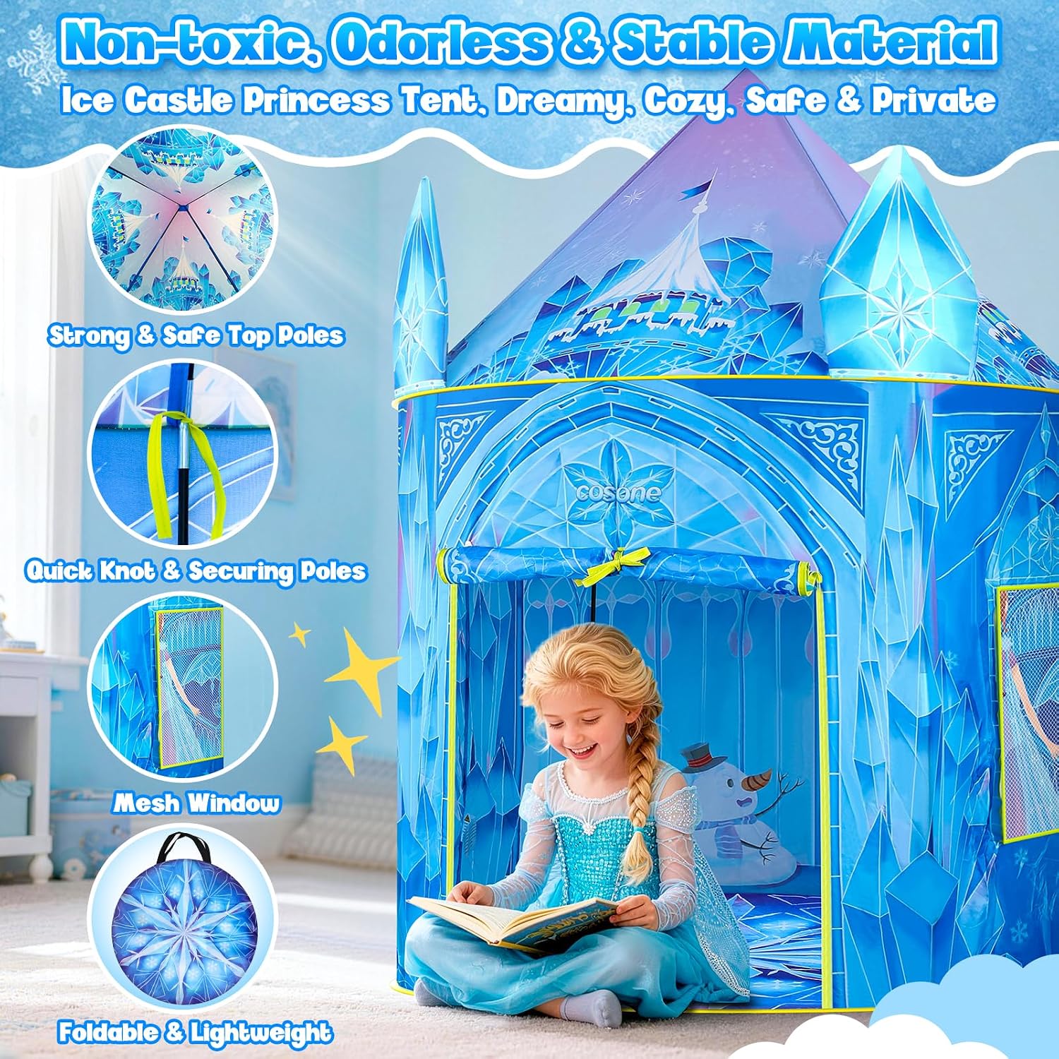 Thumbnail 2 de Cosone Tenda per Bambini: Castello da Principessa Portatile con Borsa di Trasporto
