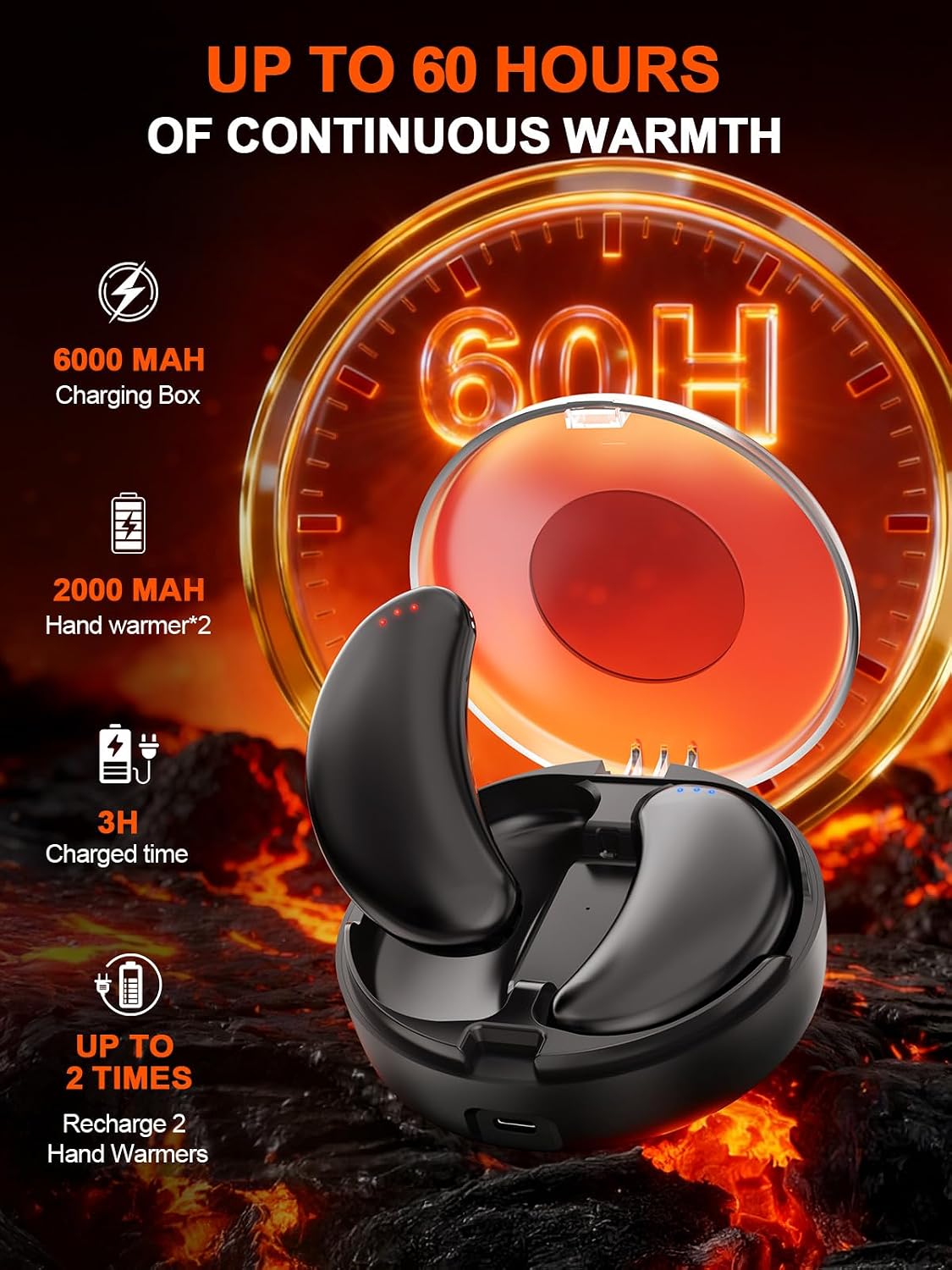 Detalle 2 de Hand Warmers Rechargeable 2 Pack with 2000mAh Battery