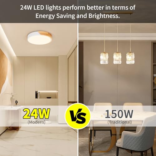 Detalle 2 de Kambo Plafón LED Redondo de Madera 24W 3000K 2400LM 30 cm
