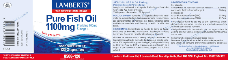Thumbnail 1 de Lamberts Aceite de Pescado Puro 1100 mg 120 cápsulas