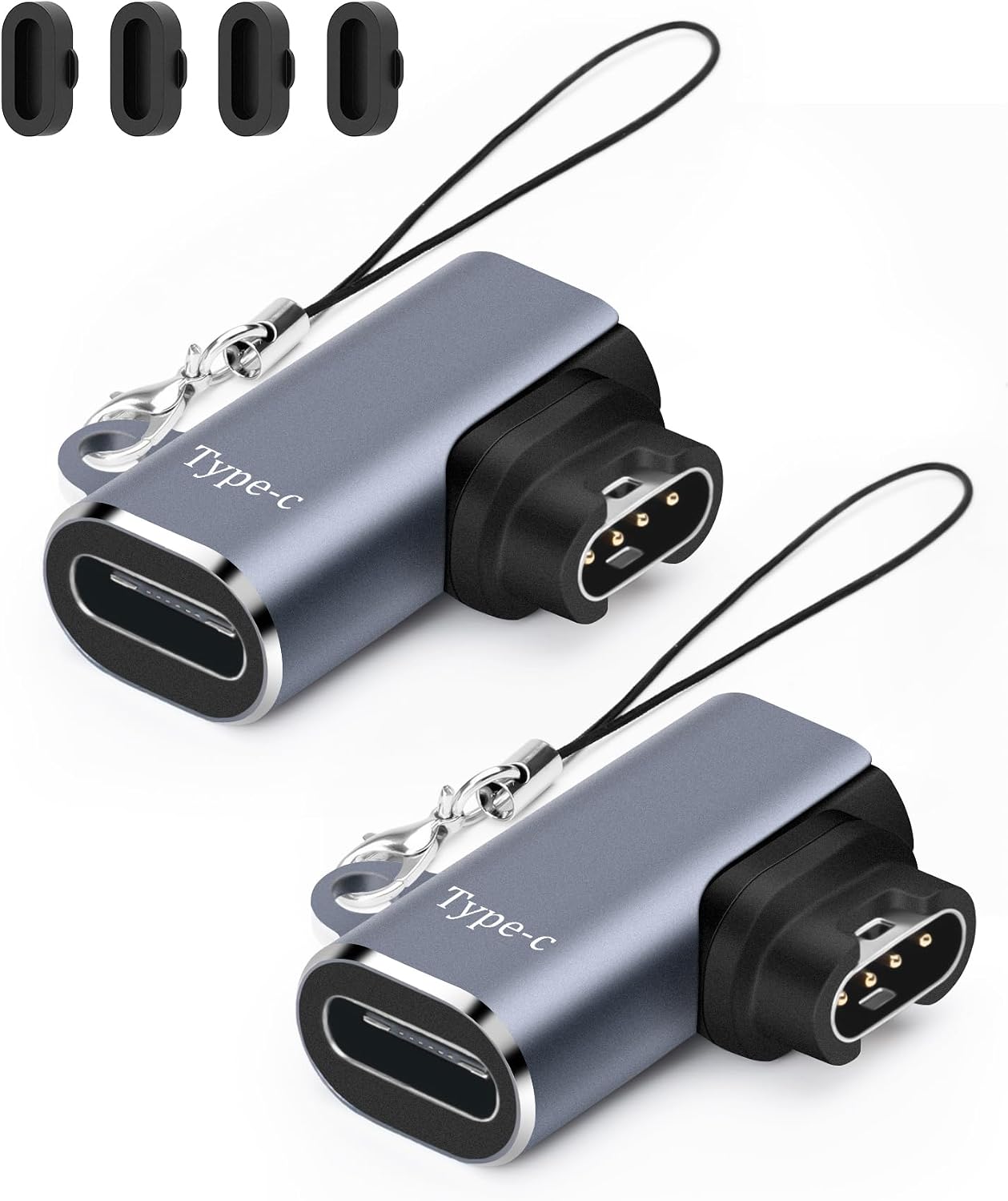 Detalle de Watch Charging Adapter by AIYEEN: USB-C Female to Male Right-Angle Charger for Garmin Watches