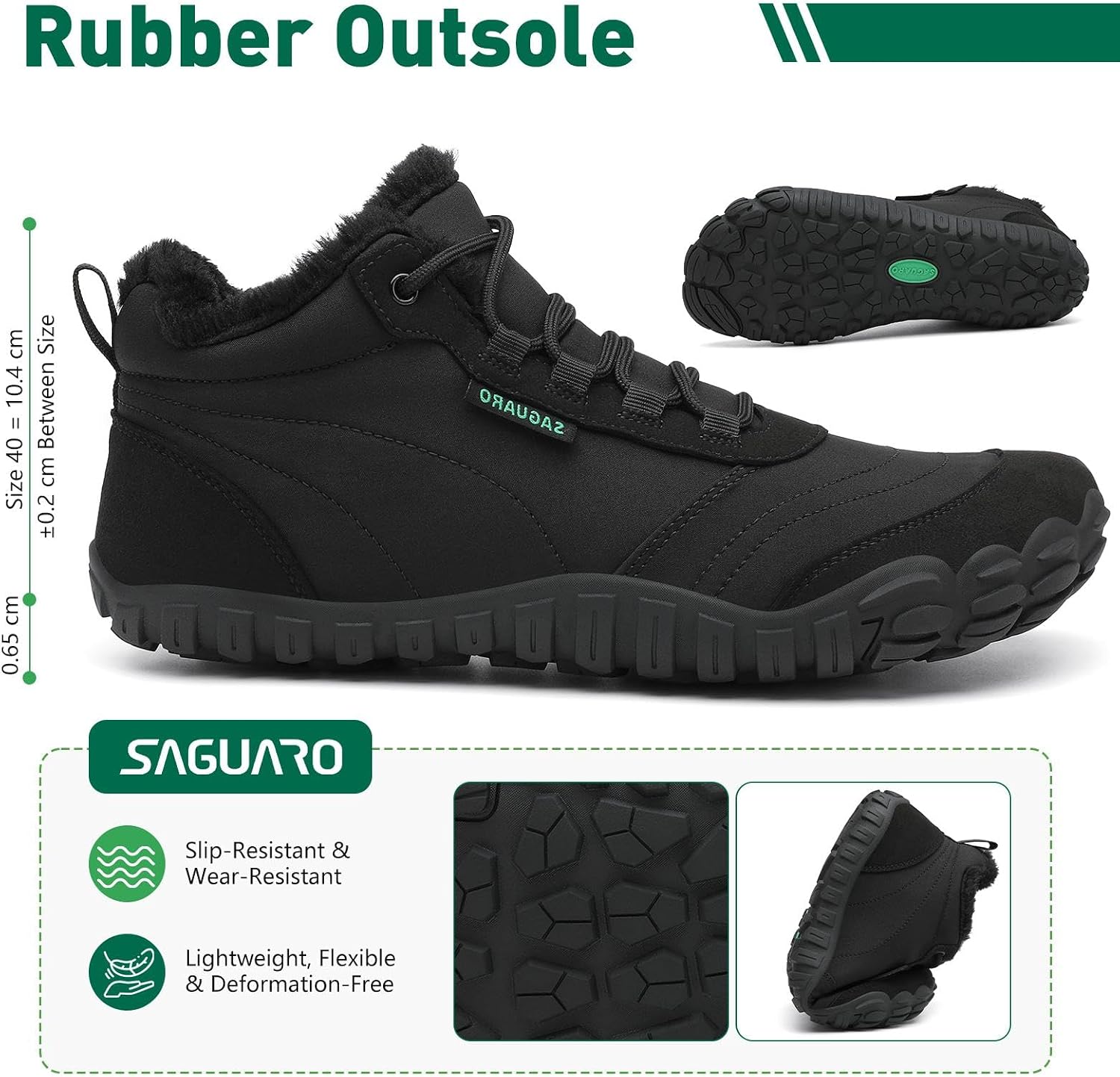 Detalle 2 de SAGUARO Winter Barfußschuhe Damen 0,65 cm Sohle