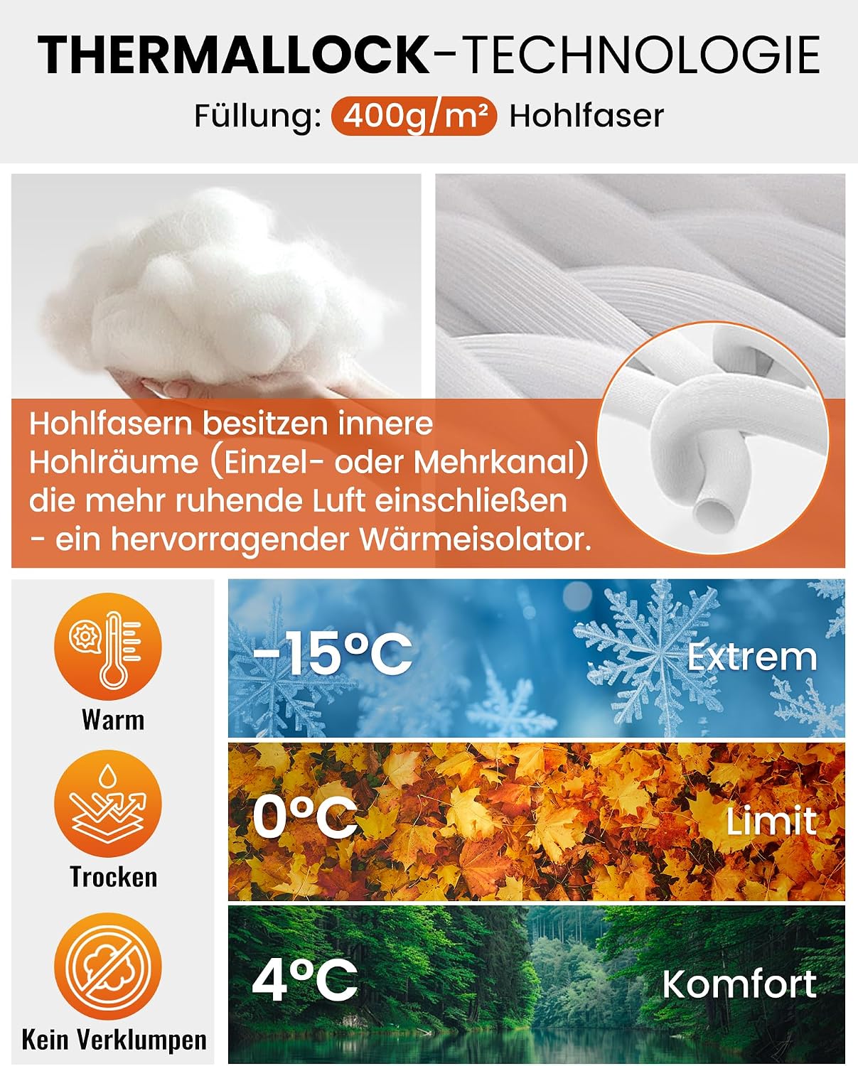 Detalle de KingCamp Schlafsack Winter 4 °C