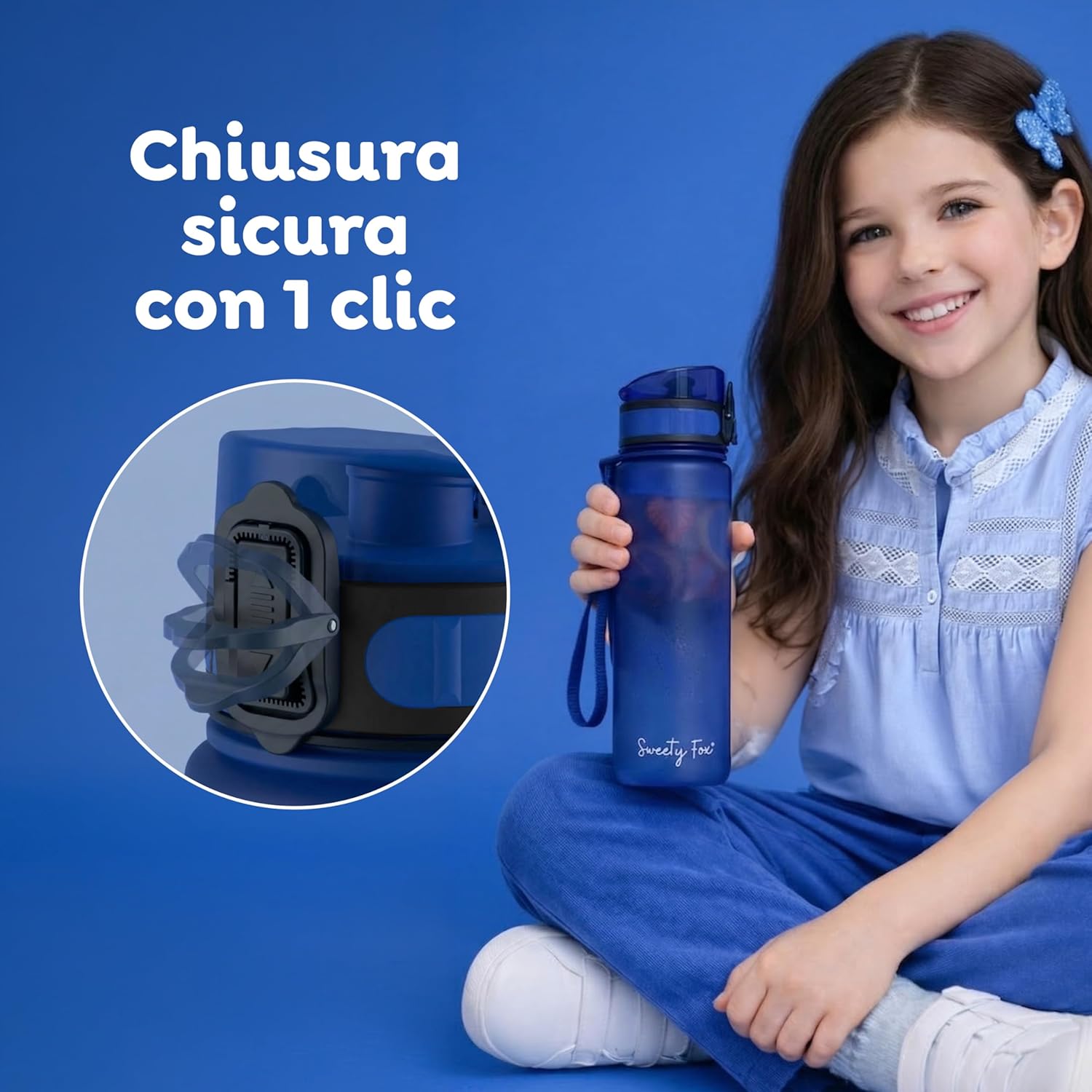 Detalle 2 de Sweety Fox Borraccia per Bambini 500 ml, a Prova di Perdite e Lavabile in Lavastoviglie
