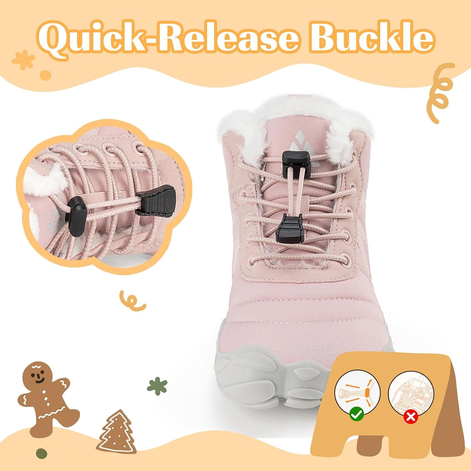 Detalle de Mishansha Scarpe Bambini Invernali Antiscivolo Gr.25