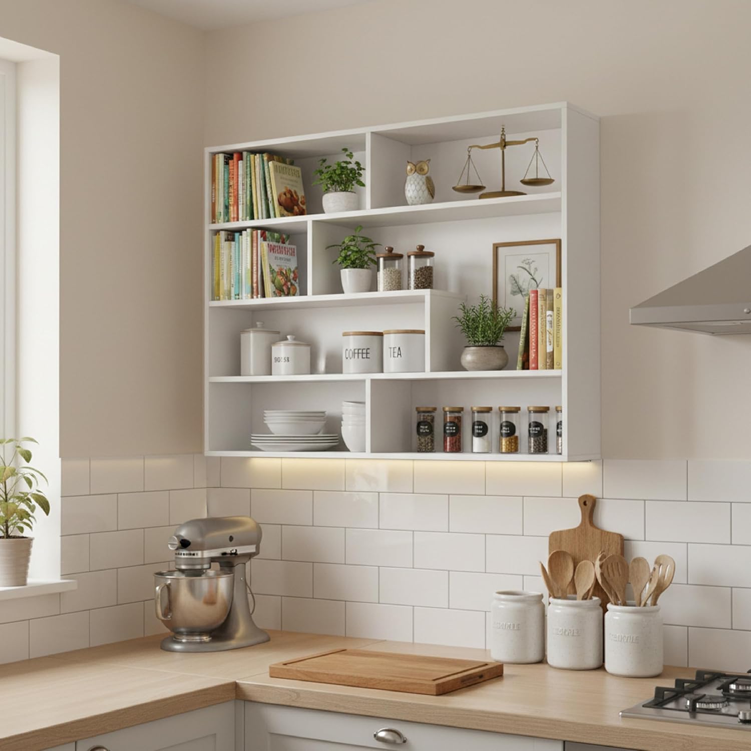 Thumbnail 3 de Baroni Home Libreria di Design Moderna: Scaffale verticale a zig zag 4 livelli, bianco