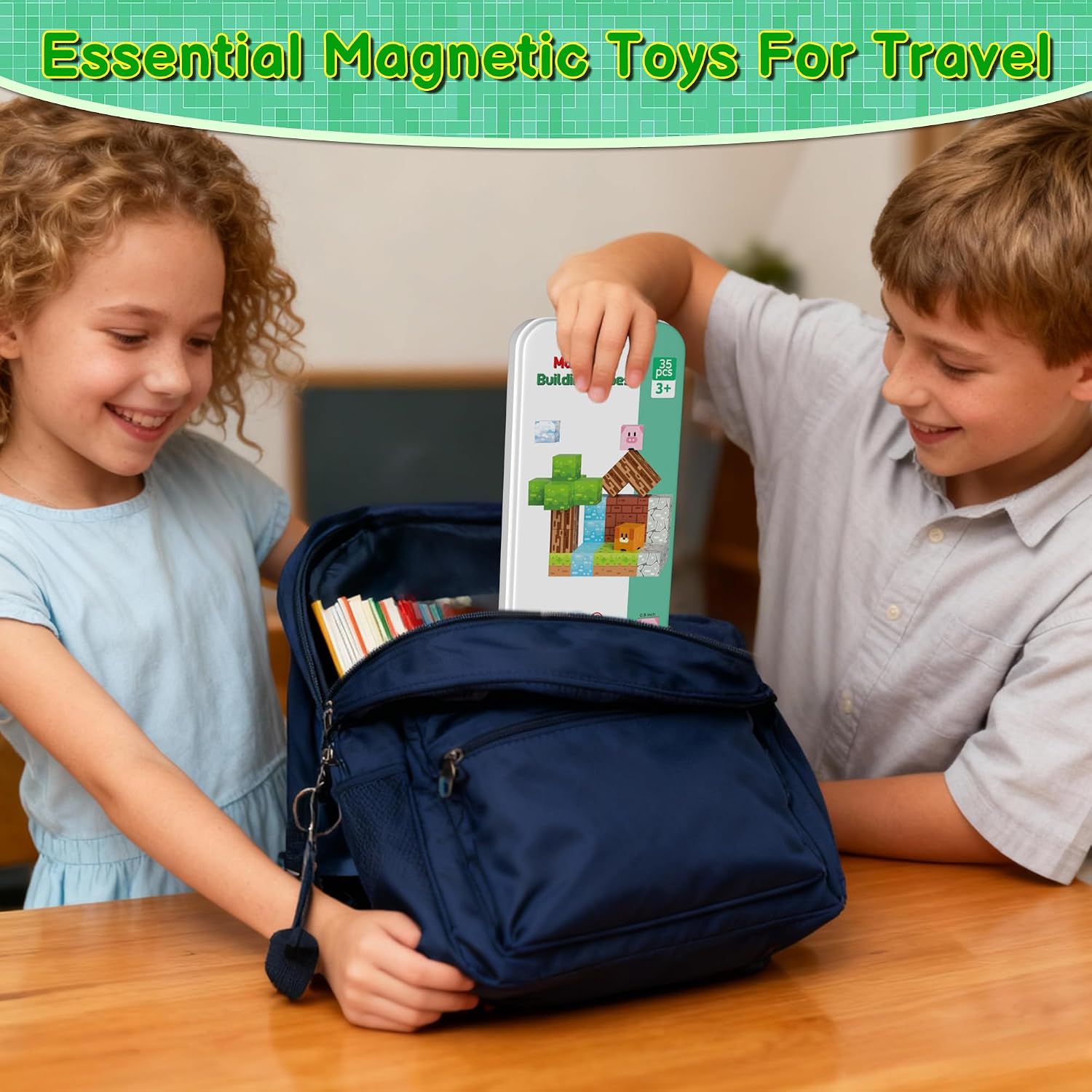 Detalle 2 de iLacven Magnetic Blocks 35PCS Travel Set