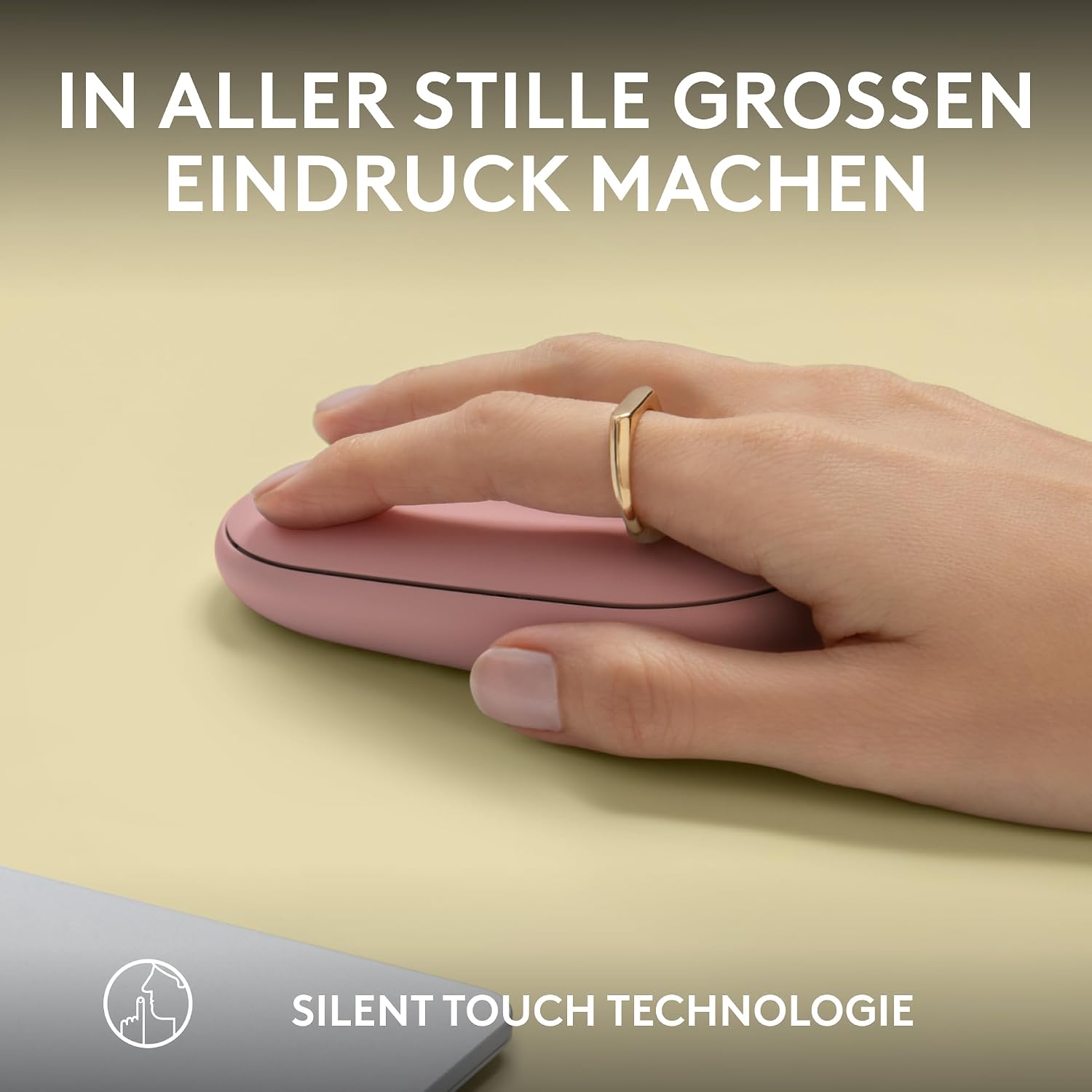 Detalle 2 de Logitech Pebble Mouse 2 M350s – schlanke Bluetooth-Maus rosa, leise und flexibel