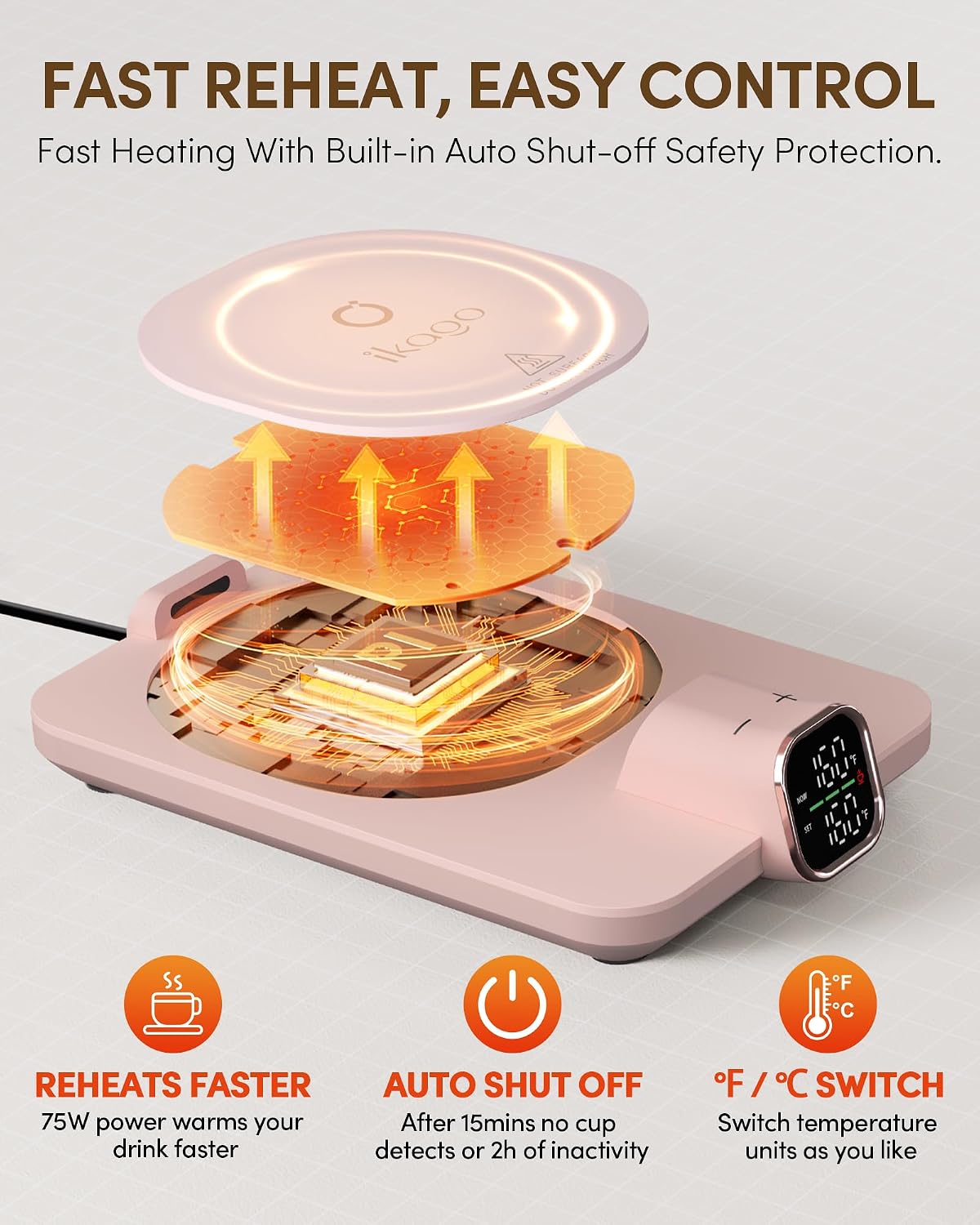 Thumbnail 2 de Coffee Mug Warmer & iKago Mug Set: Accurate Temperature Control for Desk