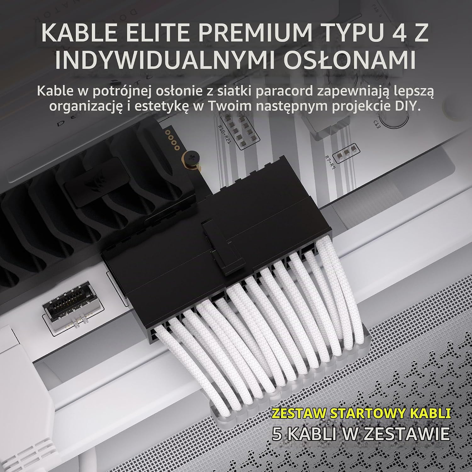Detalle 2 de Corsair CP-8920374 – zestaw kabli Type 4 w oplocie Paracord z grzebieniami