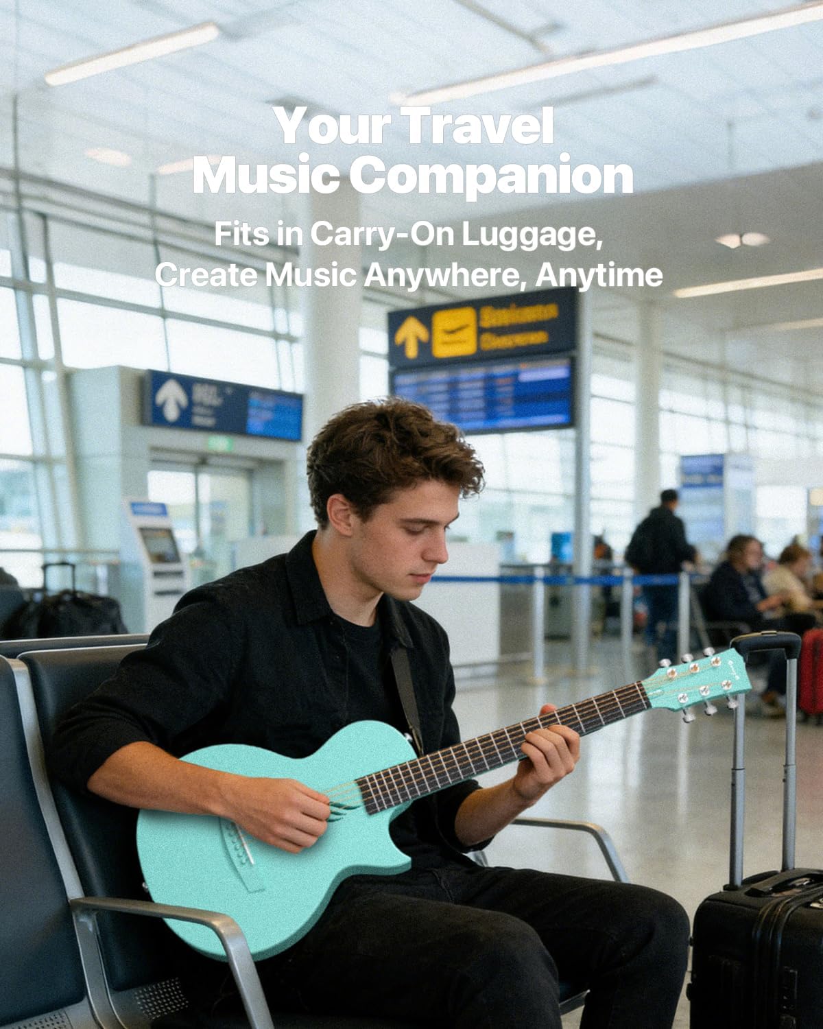 Thumbnail 6 de Enya travel acoustic guitar, 35-inch