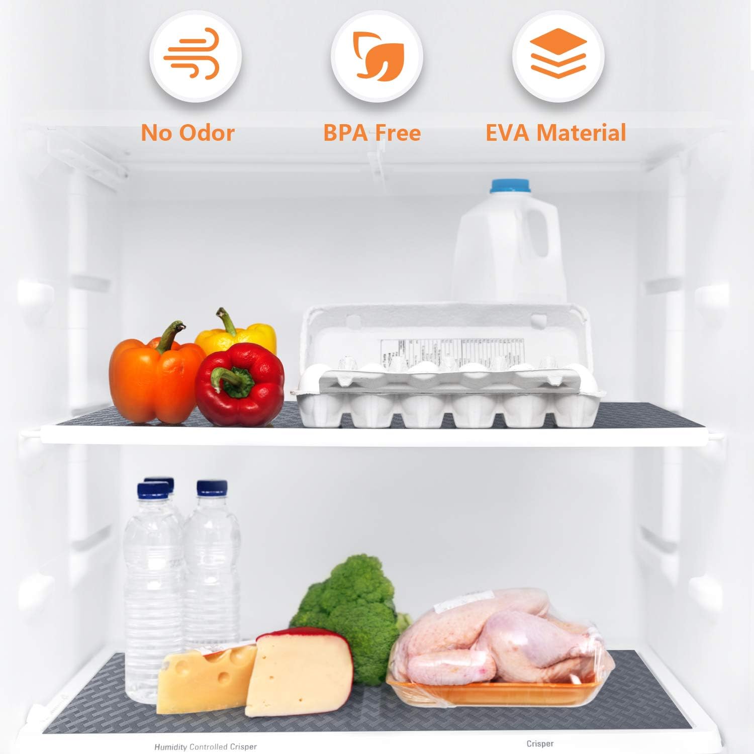 Thumbnail 6 de Shelf Liners for Kitchen Cabinets and Refrigerator – Waterproof EVA, Non-Slip, 17.5 x 393.7 inches (Gray)