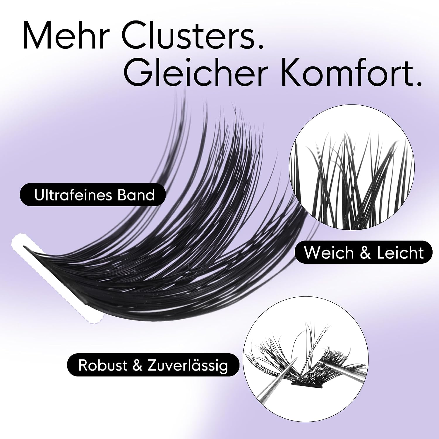 Thumbnail 3 de BEYELIAN Cluster-Wimpern-Set 608-teilig: 4 Styles (60D–120D) für DIY Lashes mit Kleber, Entferner und Pinzette