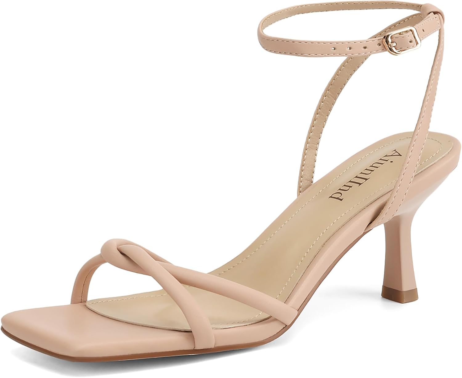 Detalle de AIUNIIND Women's Kitten Heel Sandals 2.5-Inch Heel