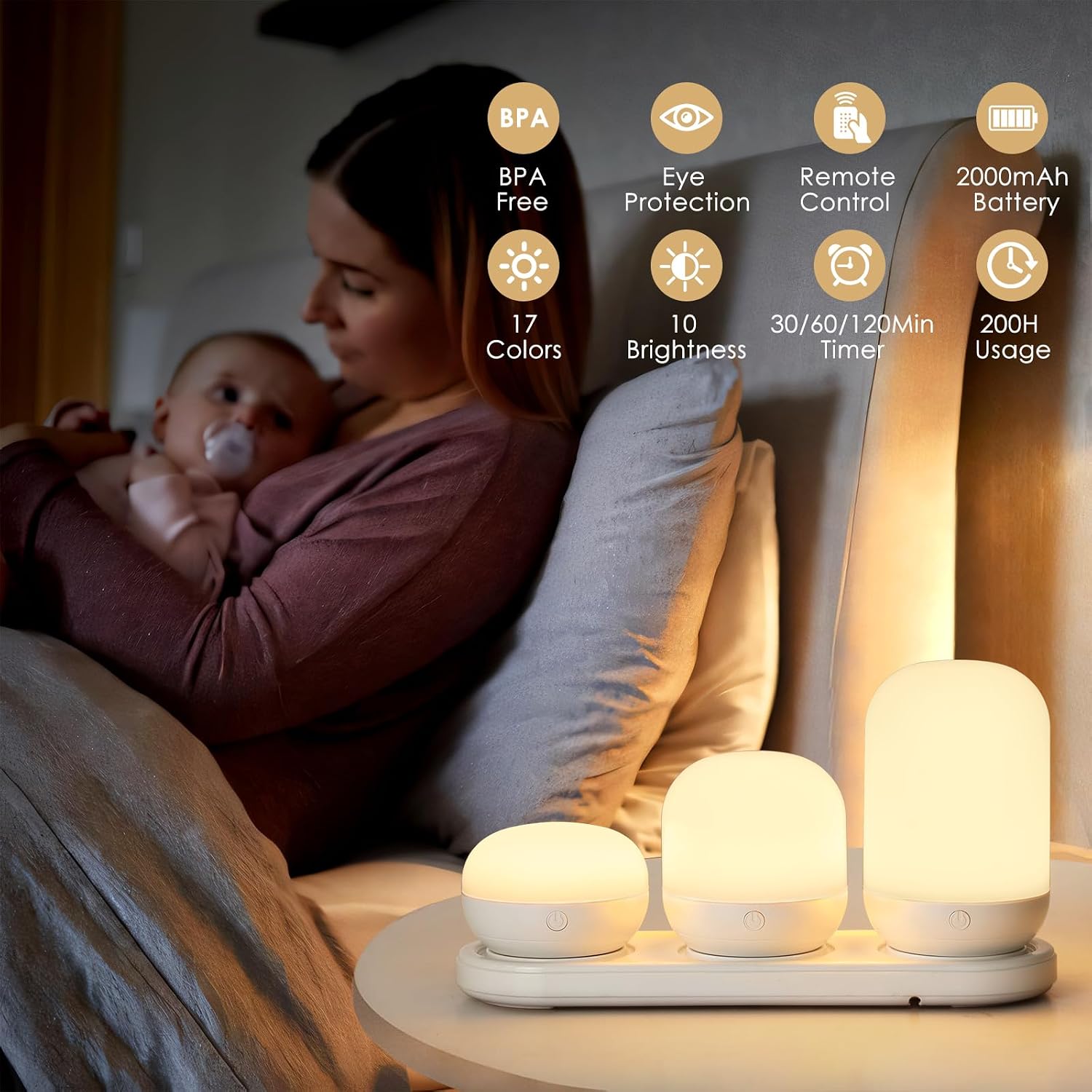Detalle de Benaep LED Night Light with 17 Colours