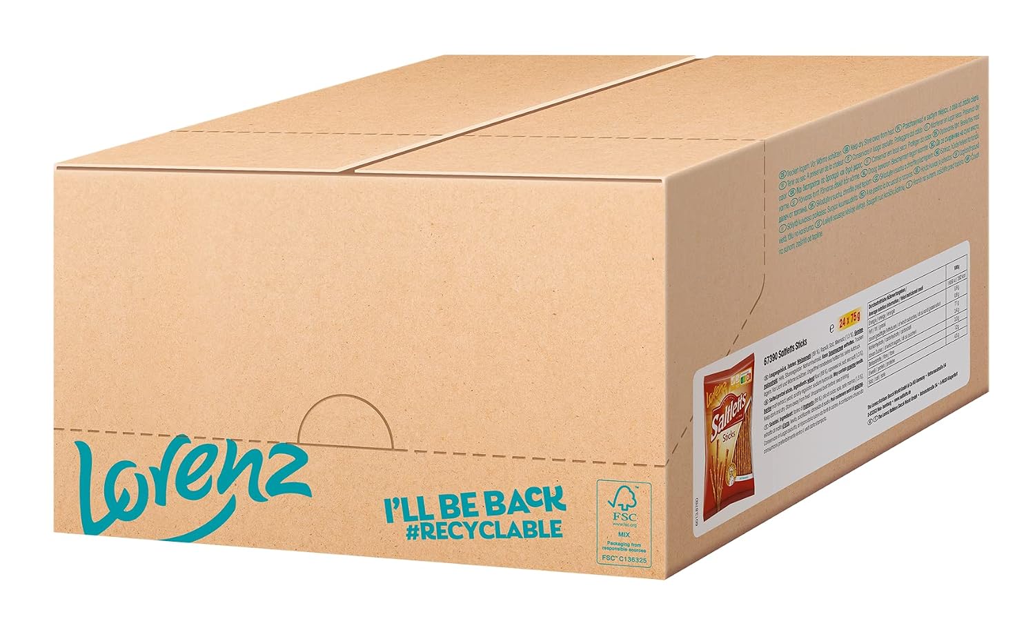 Detalle de LORENZ Saltletts Sticks Classic – 24 x 75 g vegan