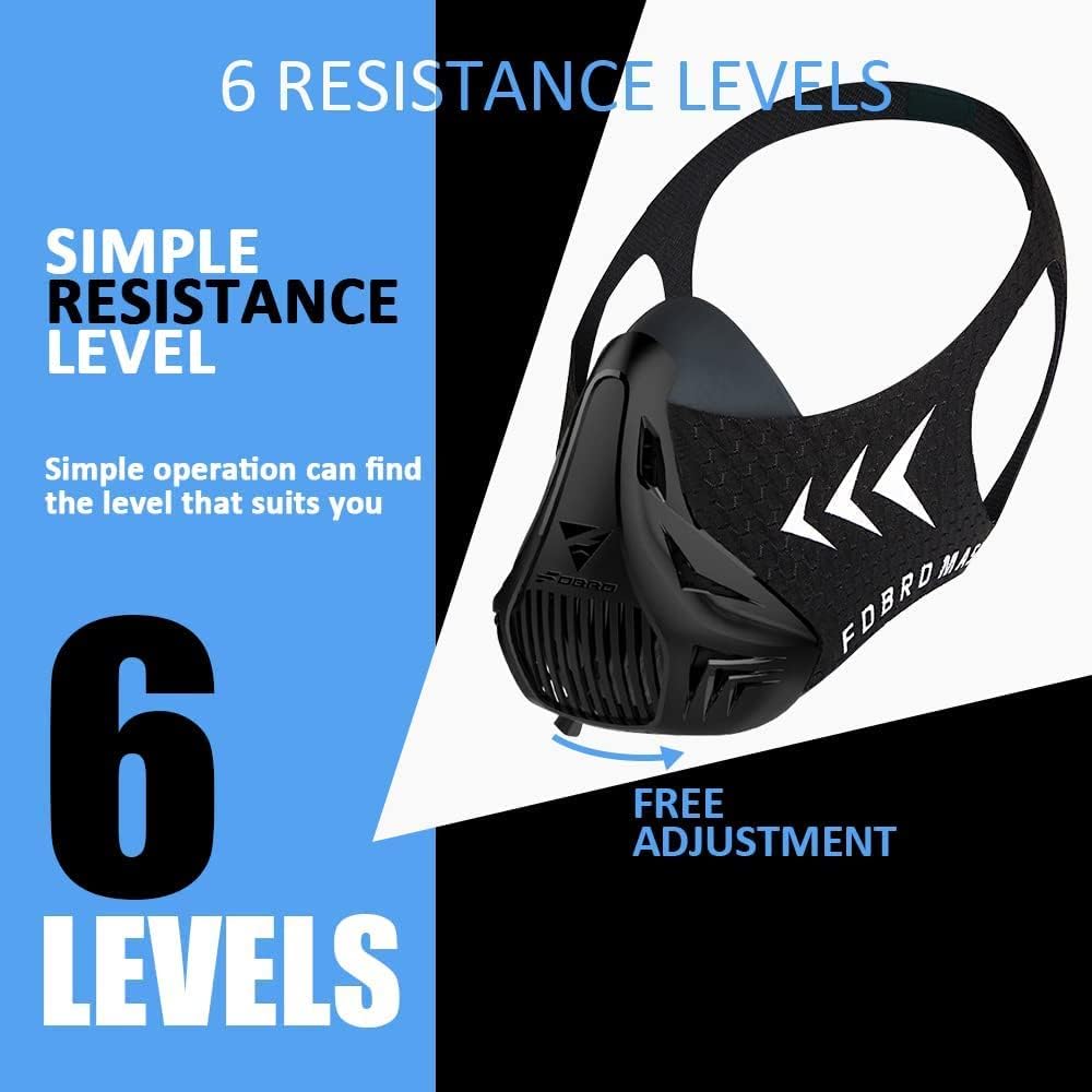 Thumbnail 4 de FDBRO Sport Masks : masque cardio et endurance à 6 niveaux de résistance pour course, fitness et entraînement en altitude