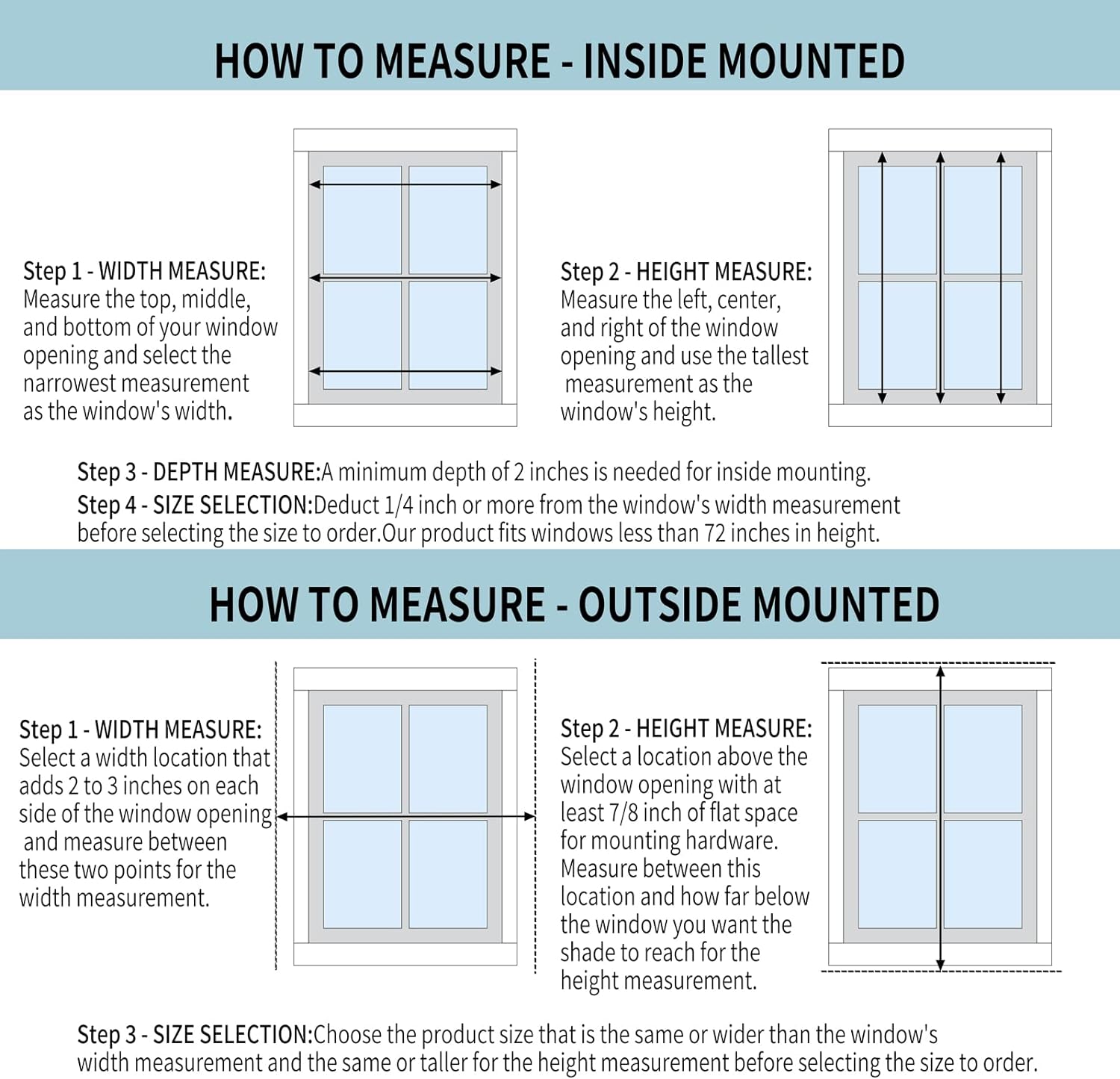 Detalle de Sunoff 100% Blackout Cordless Roller Shades (28" W x 72" H) for Windows & French Doors