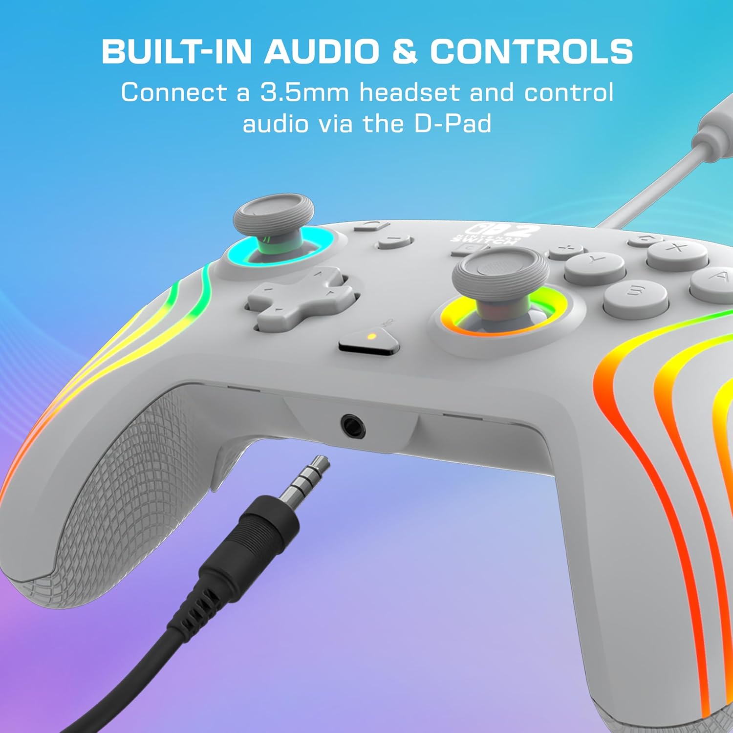 Thumbnail 6 de Turtle Beach Afterglow Wave grise : manette gaming RGB filaire (sous licence officielle pour Nintendo Switch 2)